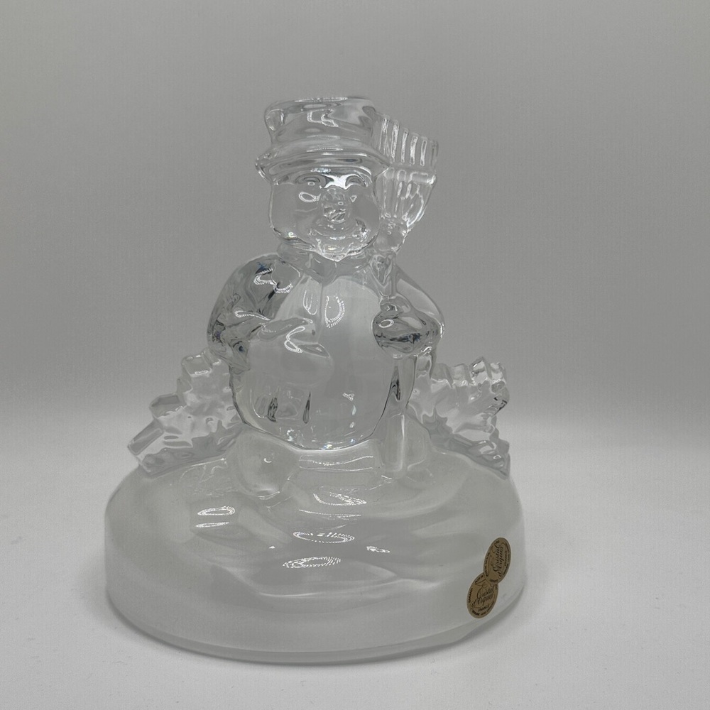 Vintage Crystal Snowman Figurine – Christal d’Arques France, 1980s